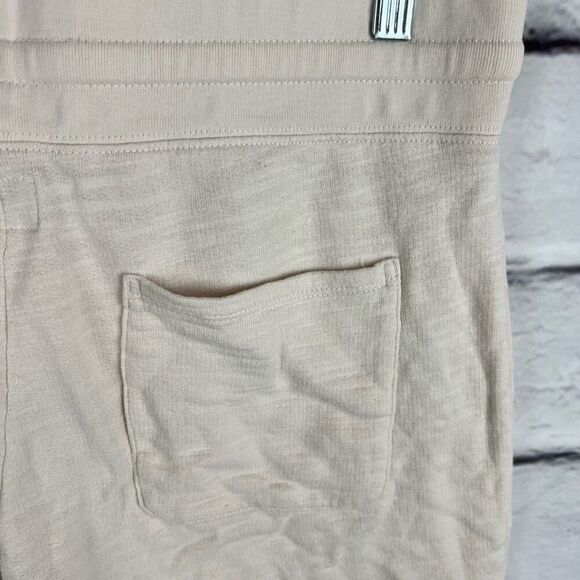 J. Crew Fleece Jogger Pants Beige Size M Tapered Drawstring - Picture 7 of 11